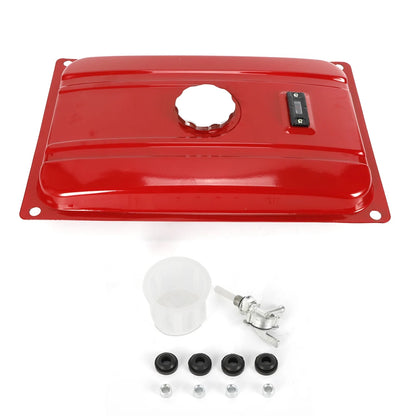 4 Gallon Red Generator Universal Fuel Tank 15L Equipment Tank with Chrome Cap Gauge Fits for EC2500