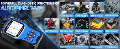 Autophix 7610 OBD2 Automotive Scanner for VW/AUDI All System EOBD/OBDII Code Reader ABS SRS Oil EPB D.PF TPMS Reset Car Tool