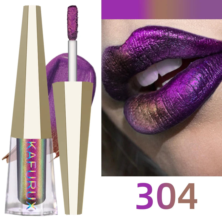Chrome Shifting Pigments Chameleon Liquid Lipstick or Eyeshadow Shiny Long Lasting Multichrome High Quality Lip Gloss Lip Makeup