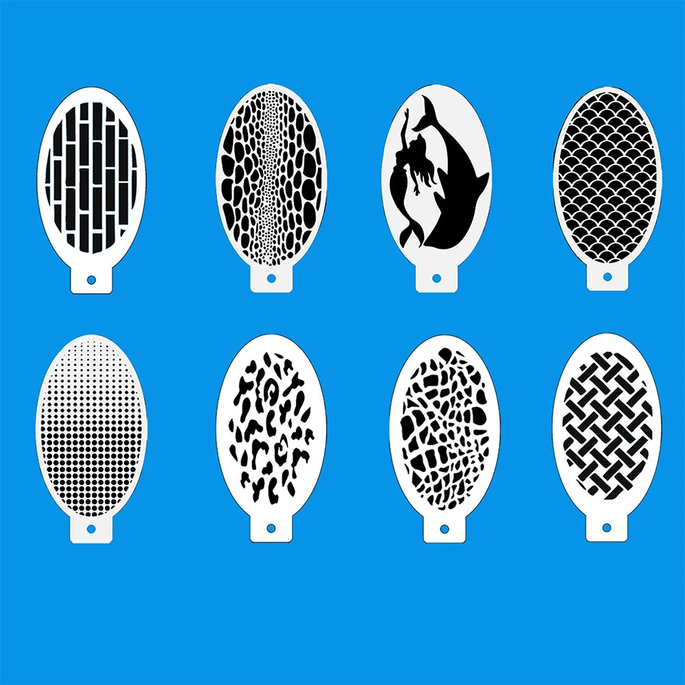 47pcs Reusable Face Paint Stencils for Body Art Painting Halloween Party Makeup Temporary Tattoos Stencils sponges