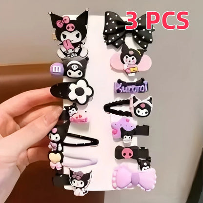 14pcs Sanrio Kuromi Cute Hairclip Headwear For Girls Anime Cartoon Fashion Hairpin Hair Accessories Kids Birthday Xmas Gift