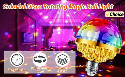 RGB LED Stage Disco Light Rotating DJ Ball Strobe Sound Control Magic Dance Car Christmas Gift Party Club Laser Show Lamp Party