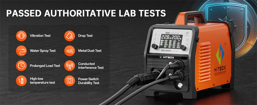 HITBOX 7 in 1 MIG Welding Machine 200A MMA/Gas Flux MIG/Lift TIG/Spot Welding/Spool Gun/Single Pulse Aluminium Welder Home DIY