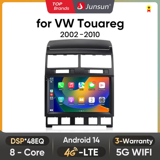 Junsun Android Wireless CarPlay Auto Car Radio For Volkswagen Touareg 2002-2010 Intelligent Systems RDS DSP GPS FM BT SWC