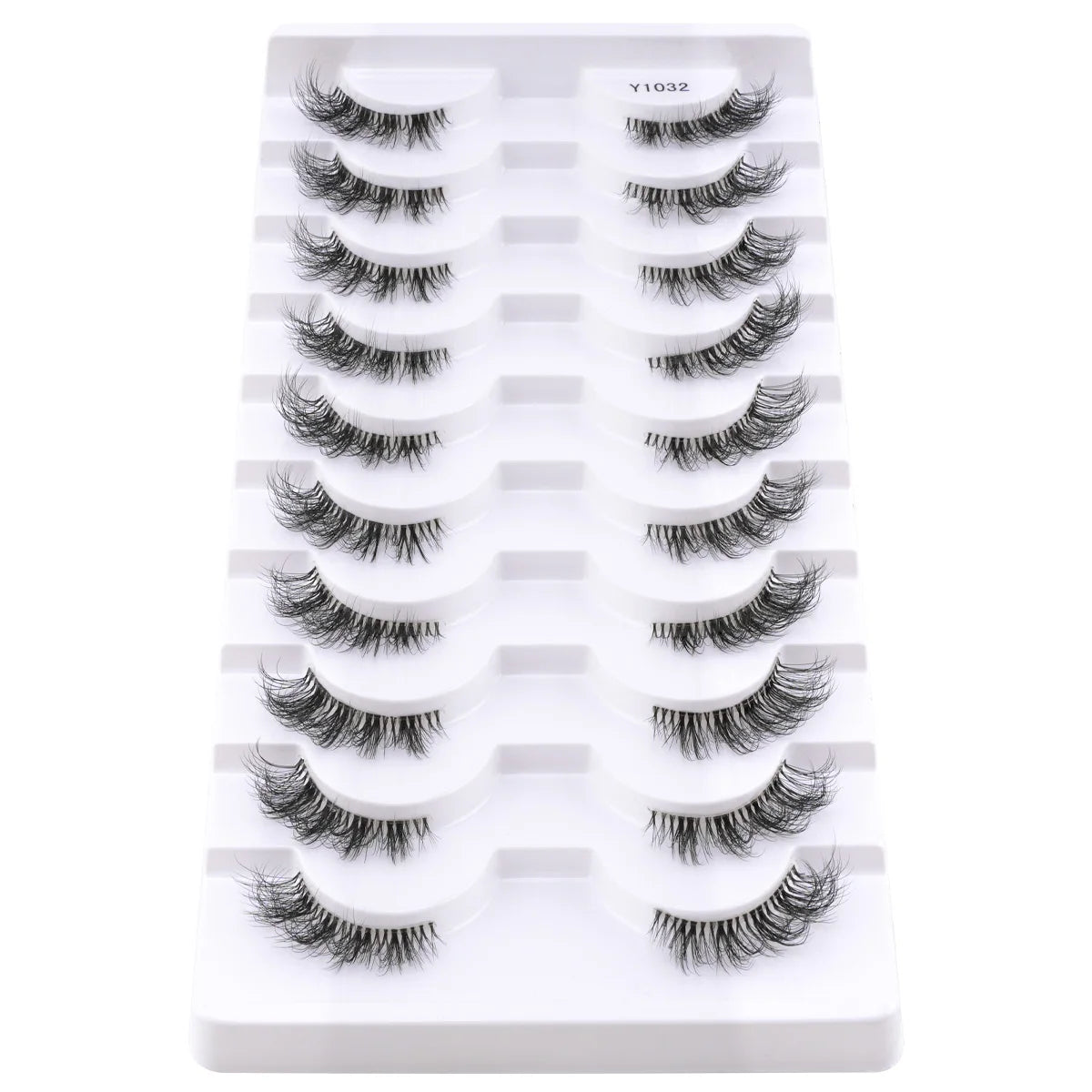 SHIDISHANPIN Cat Eye Lashes Soft Wispy Clear Band Lashes With Winged Ends For Extended Eye Look Natural Half EyelashesMakeup