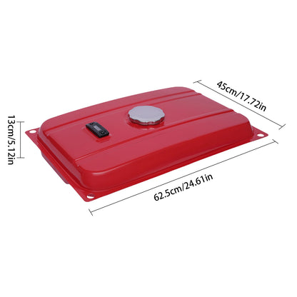 4 Gallon Red Generator Universal Fuel Tank 15L Equipment Tank with Chrome Cap Gauge Fits for EC2500