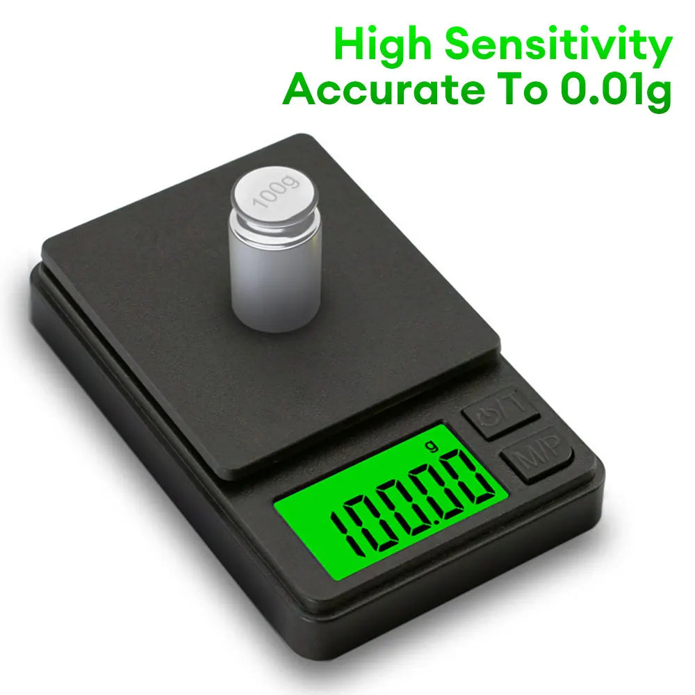 Mini Digital Scale 500g x 0.01 High Precision Jewelry Scales Electronic Gram Scales Battery Powered Gold Sterling Silver Balance