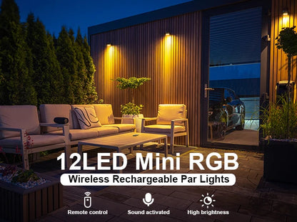 Somspot Mini RGB LED Par Lights Stage Lighting Effect LED Projection Light for DJ Disco Party Holiday Bar Club Wedding Birthday