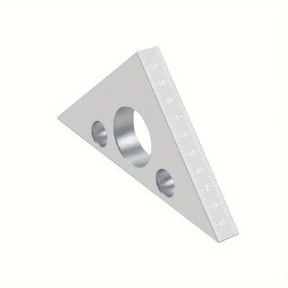 Aluminum Esquadro Ruler, 45/90 Degree Frosted Right Angle Gauge, Triangle Ruler with Both Imperial and Metric Scales