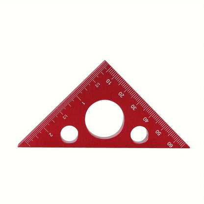 Aluminum Esquadro Ruler, 45/90 Degree Frosted Right Angle Gauge, Triangle Ruler with Both Imperial and Metric Scales