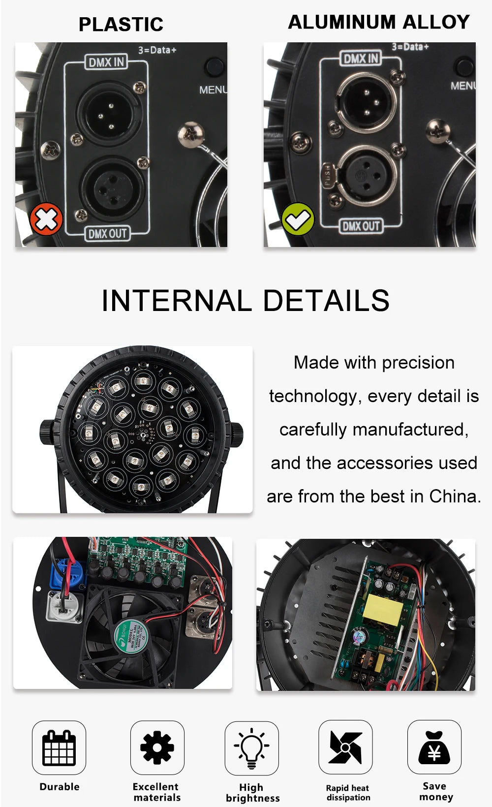 SHEHDS 4PCS Aluminum Alloy LED Flat Par 18x12W RGBW/18x18W RGBWA+UV LED Lighting DMX512 Disco Professional Stage DJ Equipment