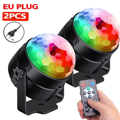 1-4Pack Aalternating Fashing Light Stage Lamp with Remote Control EU Disco Ball Lamps for Home Room Parties Birthday Wedding Bar