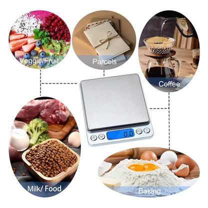 Digital Kitchen Scale 3000g/ 0.1g Small Jewelry Scale with LCD Display Food Scales Home Baking and Cooking Gram Scale