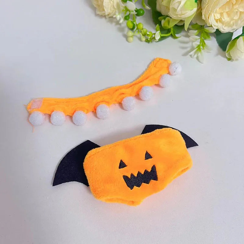 Hot Halloween Labubu Clothes Cute Pumpkin Bat Ghost 2-piece Outfit Mini Plush Doll Clothing Fashion Doll Accessories