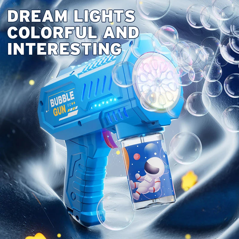 Fully Automatic Space Bubble Blowing Toy Bubble Gun Outdoor Bubble Machine Gift Holiday Gift Toy (Without Bubble Water)