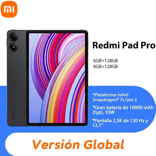 Global Version Redmi Pad Pro Tablet Snapdragon® 7s Gen 2 Mobile Platform Xiaomi HyperOS 10000mAh Large Battery 33W Fast Charger