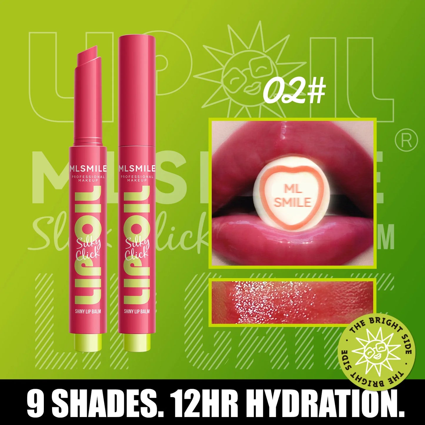 multicolor Silky Click Lip Care Hydrating Solid Lip Gloss with Radiant Mirror Shine, Effortless Press Long-Lasting