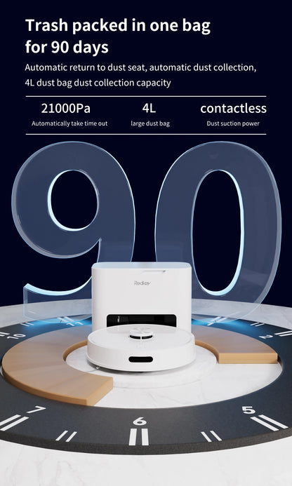 Redkey R10 Robot Vacuum Cleaner 2-in-1 Auto Vacuum Mop Wiping Function LiDAR Navigation Strong 4000Pa Suction Power 4 L Dust Bag
