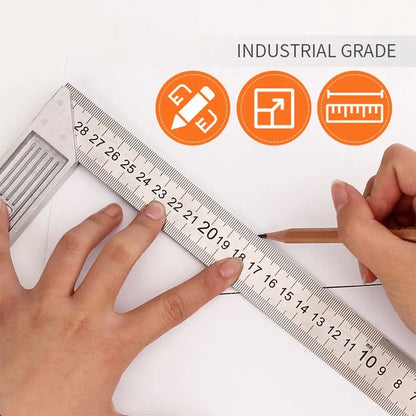 30/50CM Angle Square Ruler 90 Degree Right Angle Ruler Stainless Steel Triangle Ruler Woodworking Gauge Measuring Tool