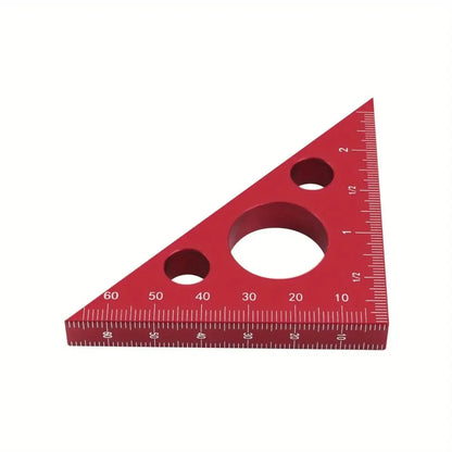Aluminum Esquadro Ruler, 45/90 Degree Frosted Right Angle Gauge, Triangle Ruler with Both Imperial and Metric Scales