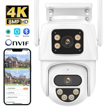 8MP 4K PTZ Camera IP Outdoor WiFi Camera HD 4MP H.265 Wireless Surveillance Security CCTV 4MP AI Tracking P2P Onvif iCsee