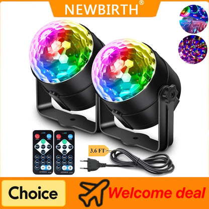 1-4Pack Aalternating Fashing Light Stage Lamp with Remote Control EU Disco Ball Lamps for Home Room Parties Birthday Wedding Bar