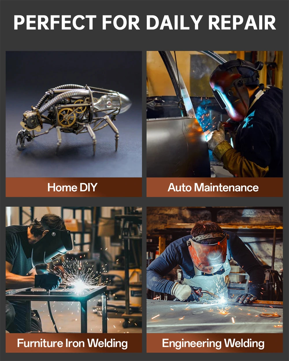 HITBOX 7 in 1 MIG Welding Machine 200A MMA/Gas Flux MIG/Lift TIG/Spot Welding/Spool Gun/Single Pulse Aluminium Welder Home DIY