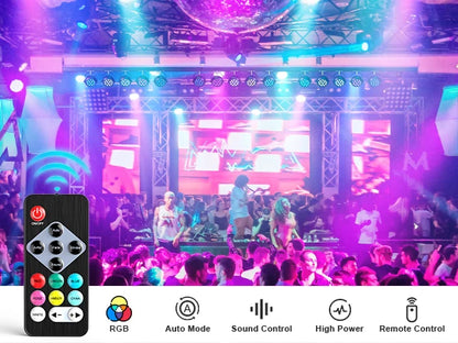 Somspot Mini RGB LED Par Lights Stage Lighting Effect LED Projection Light for DJ Disco Party Holiday Bar Club Wedding Birthday