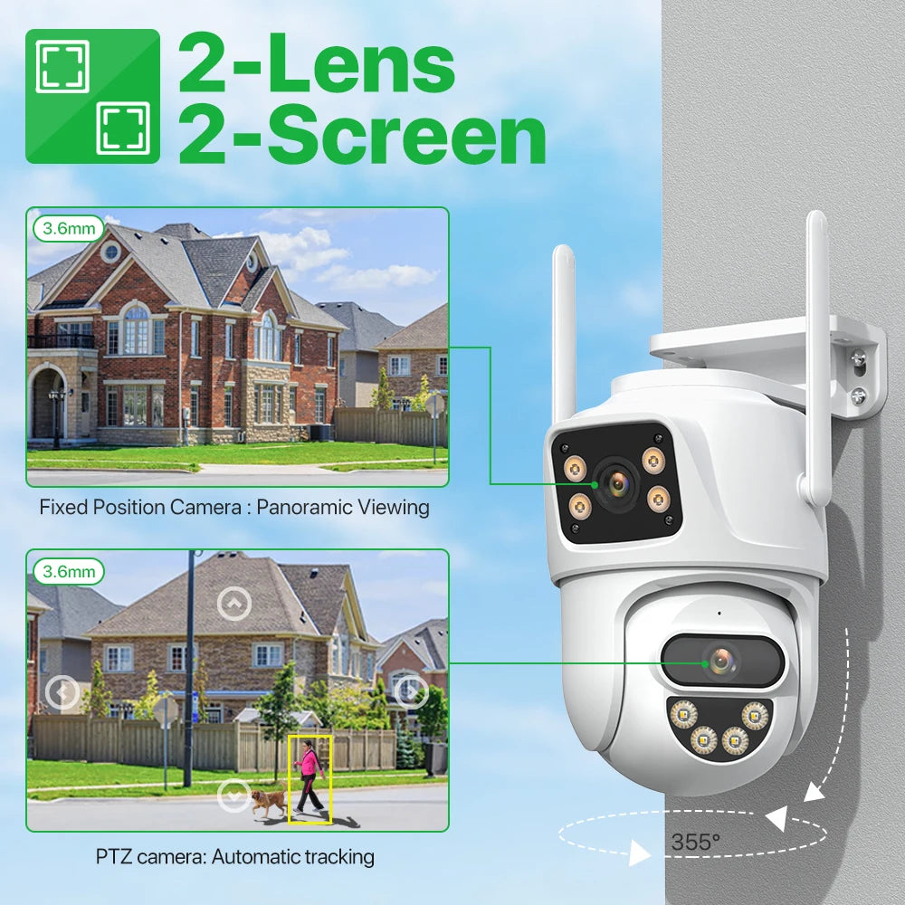 8MP 4K PTZ Camera IP Outdoor WiFi Camera HD 4MP H.265 Wireless Surveillance Security CCTV 4MP AI Tracking P2P Onvif iCsee