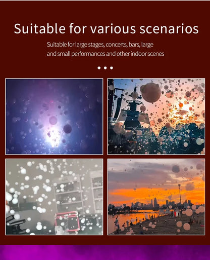 Smoke Bubbles Machine Fog Bubble Machine Haze Bubble Machine LED RGBW Audience DJ Alien Stage Party  Wedding Professional Effect