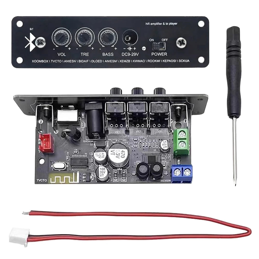 DC12V MP3 WMA Decoder Board HIFI High Bass BT 5.1 Amplifier Board Car Amplifier Module Audio Receiver for DIY Modification