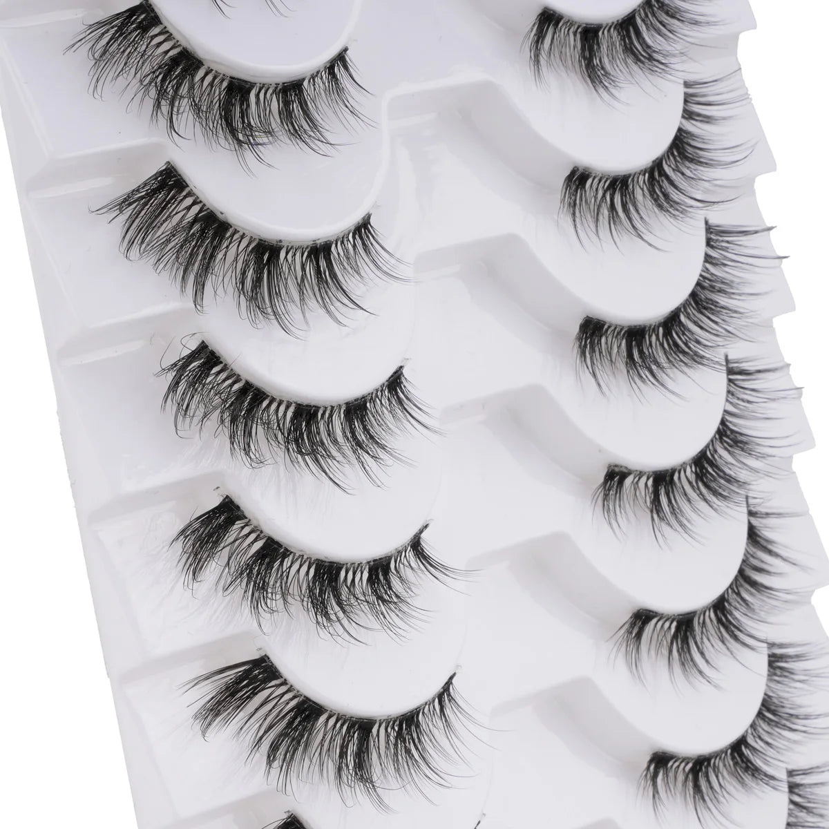 SHIDISHANPIN Cat Eye Lashes Soft Wispy Clear Band Lashes With Winged Ends For Extended Eye Look Natural Half EyelashesMakeup