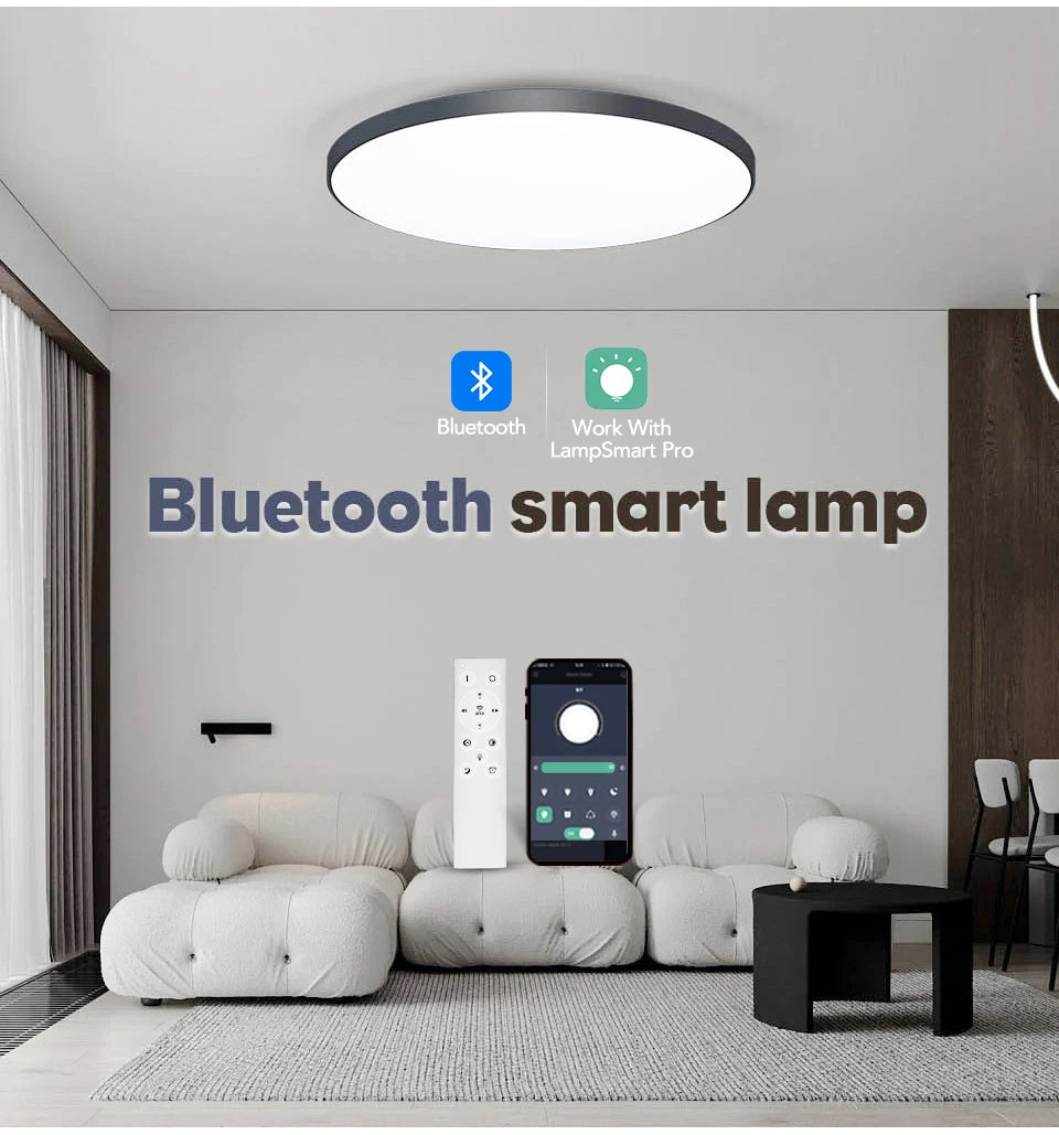 MARPOU LED Ceiling Light 80W 50W Modern Dimmable Smart Lamp With Remote Control Ceiling Lamp For Living Room Bathroom Kitchen