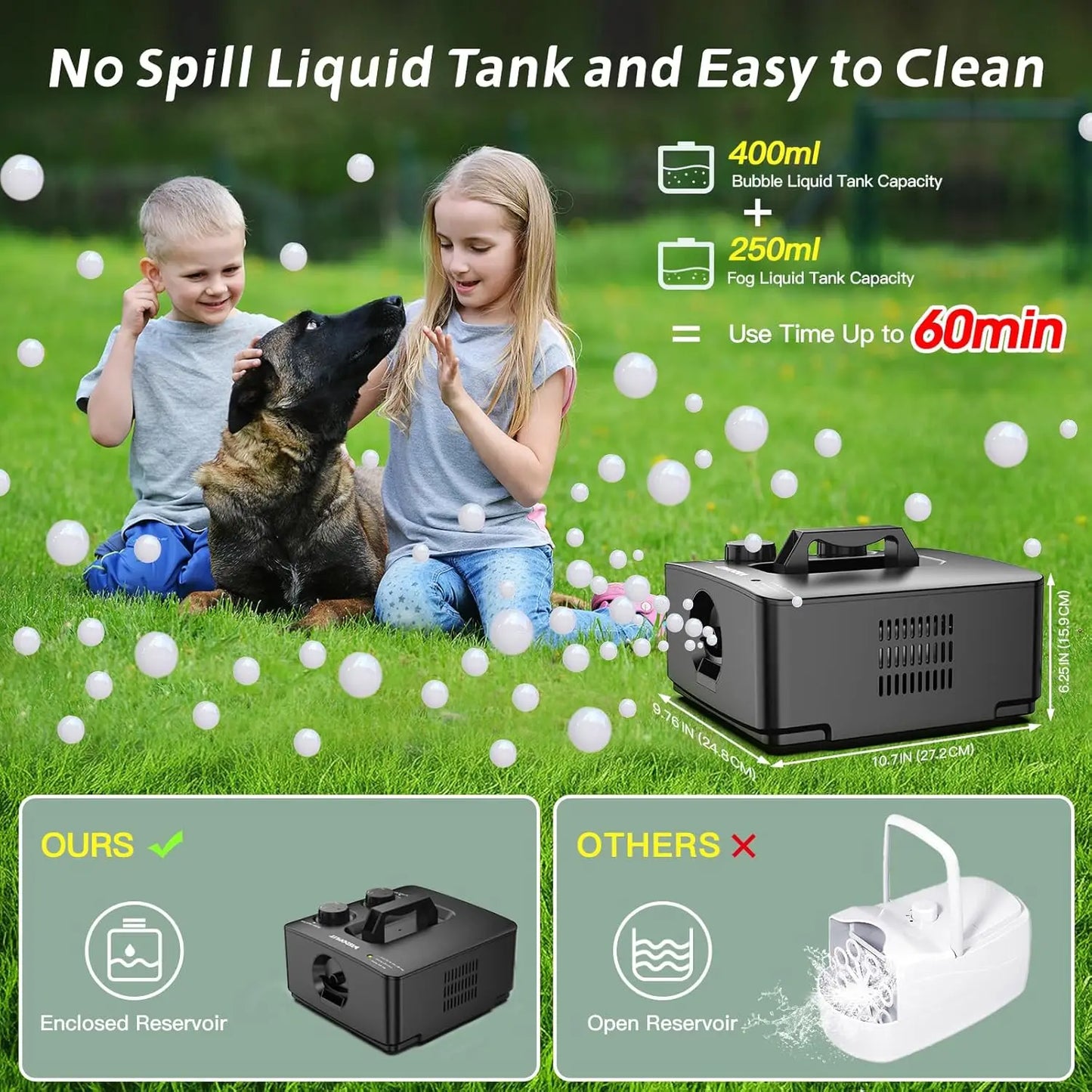 Fog Bubble Machine Portable Smoke Bubble Machine for Indoor Outdoor Party Wedding Birthday Photograph Christmas Halloween toys