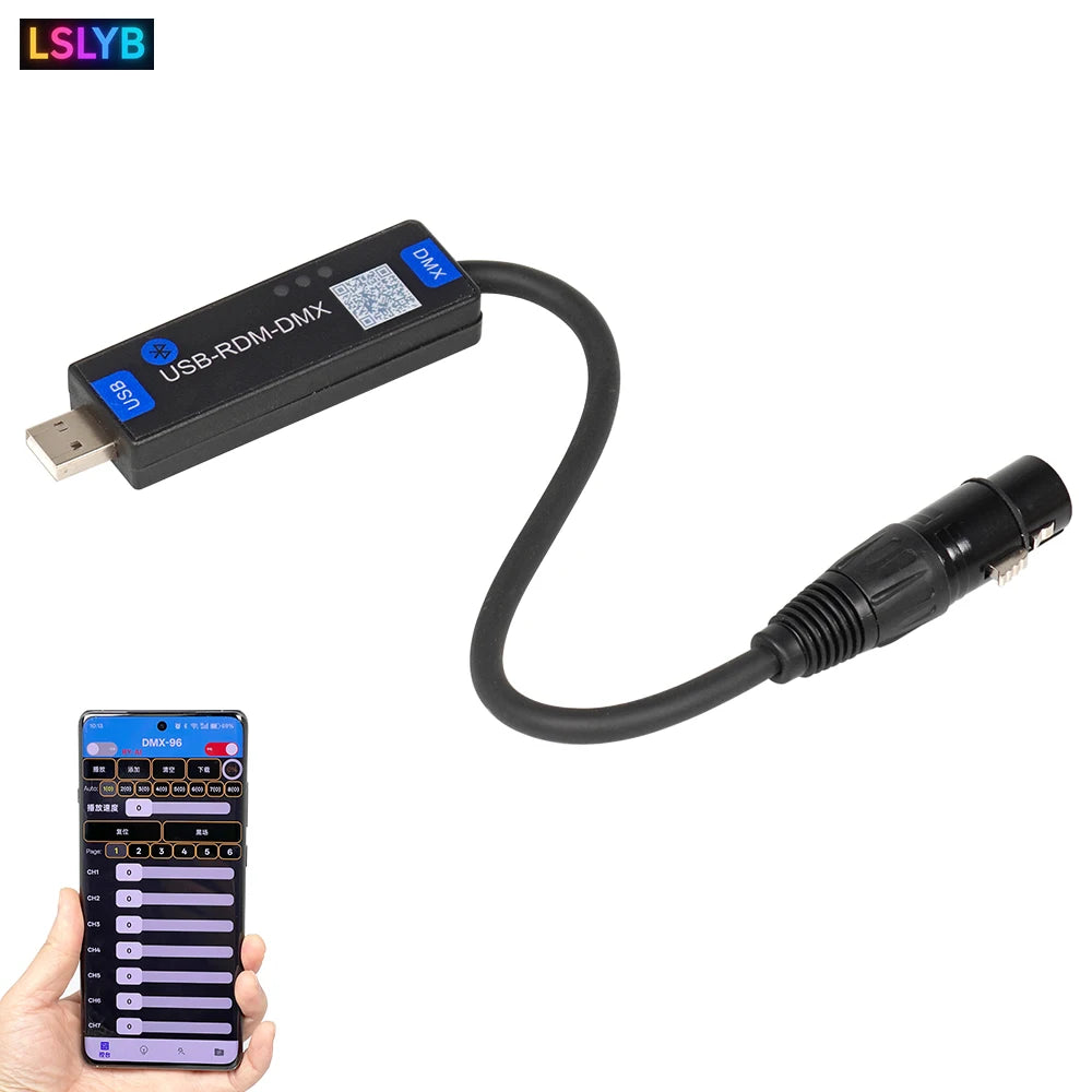USB-RMD-DMX Mobile App DMX Dialer Stage Light Wireless DMX Controller Bluetooth DMX Controller Only Supports Android Devices