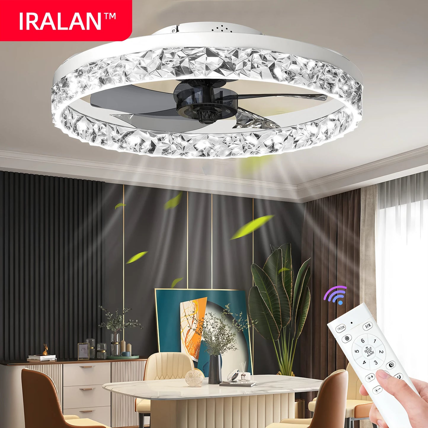 Nordic Ceiling Fan Led Lighting Modern Dimmable Remote Control Living Room Fans Household Electric Fan Mute Lamp Ceiling Lamp