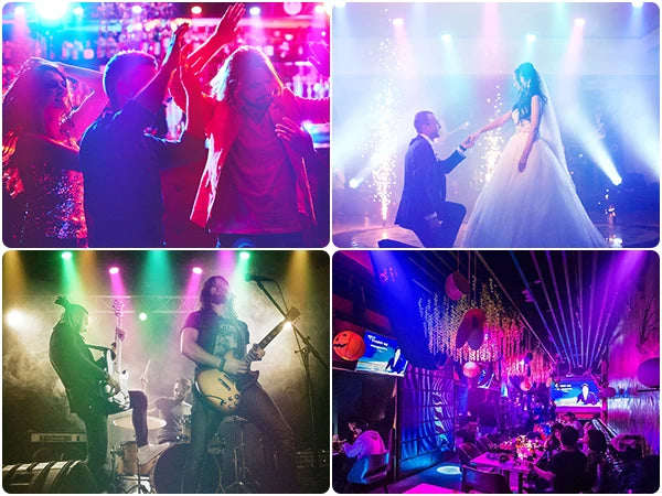 Somspot Mini RGB LED Par Lights Stage Lighting Effect LED Projection Light for DJ Disco Party Holiday Bar Club Wedding Birthday