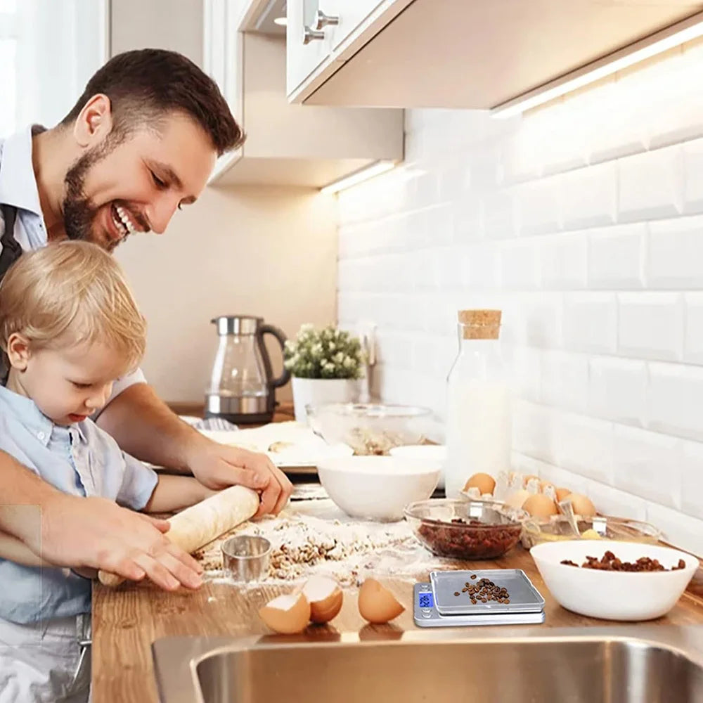 Digital Kitchen Scale 3000g/ 0.1g Small Jewelry Scale with LCD Display Food Scales Home Baking and Cooking Gram Scale
