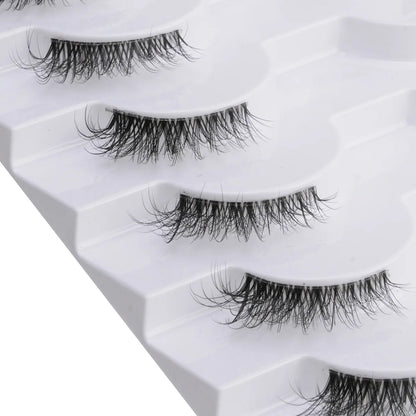 SHIDISHANPIN Cat Eye Lashes Soft Wispy Clear Band Lashes With Winged Ends For Extended Eye Look Natural Half EyelashesMakeup
