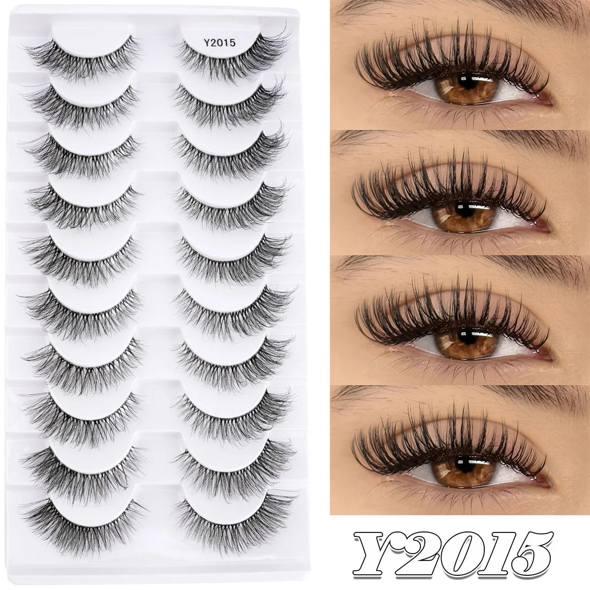 SHIDISHANPIN Cat Eye Lashes Soft Wispy Clear Band Lashes With Winged Ends For Extended Eye Look Natural Half EyelashesMakeup