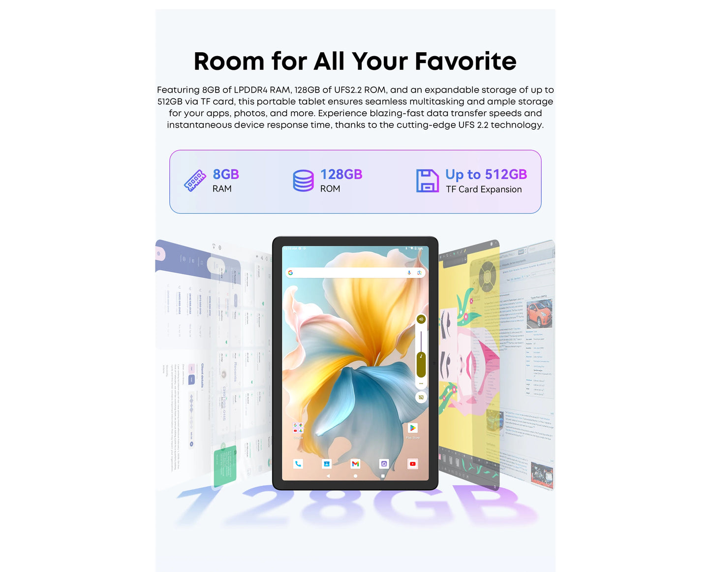 CHUWI AuPad Tablet 10.95-inch 1200*1920 FHD Display Snapdragon 685 Octa-core 8GB DDR4 128GB ROM 4G LTE GPS Android 14 Tablets PC