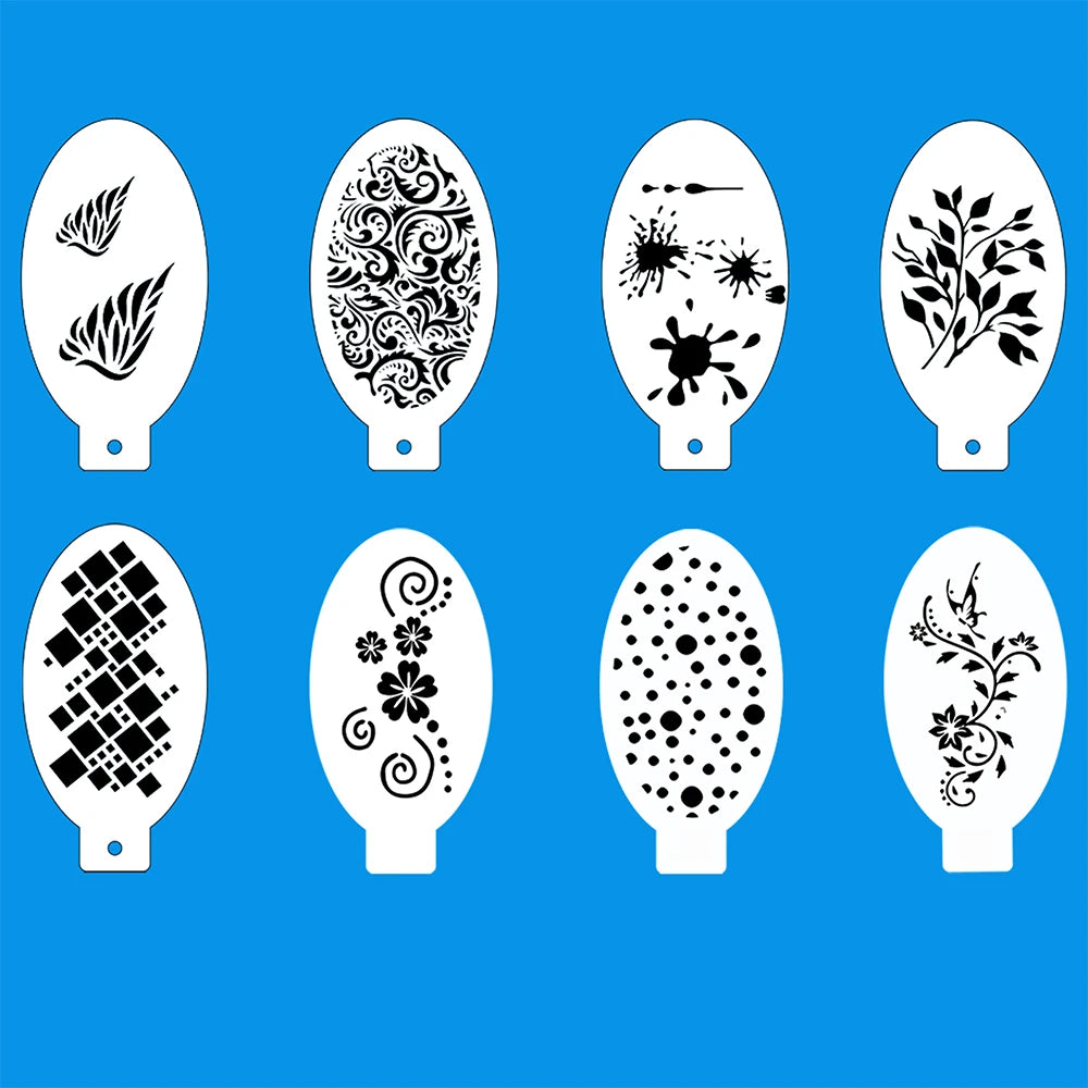 47pcs Reusable Face Paint Stencils for Body Art Painting Halloween Party Makeup Temporary Tattoos Stencils sponges