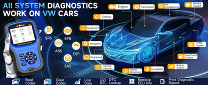 Autophix 7610 OBD2 Automotive Scanner for VW/AUDI All System EOBD/OBDII Code Reader ABS SRS Oil EPB D.PF TPMS Reset Car Tool