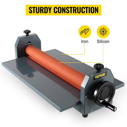 VEVOR 25.6"x1" Manual Cold Roll Laminator Machine Sheets Document Plasticizer Fits Poster Painting Photo Book Cover A3 A4 Paper