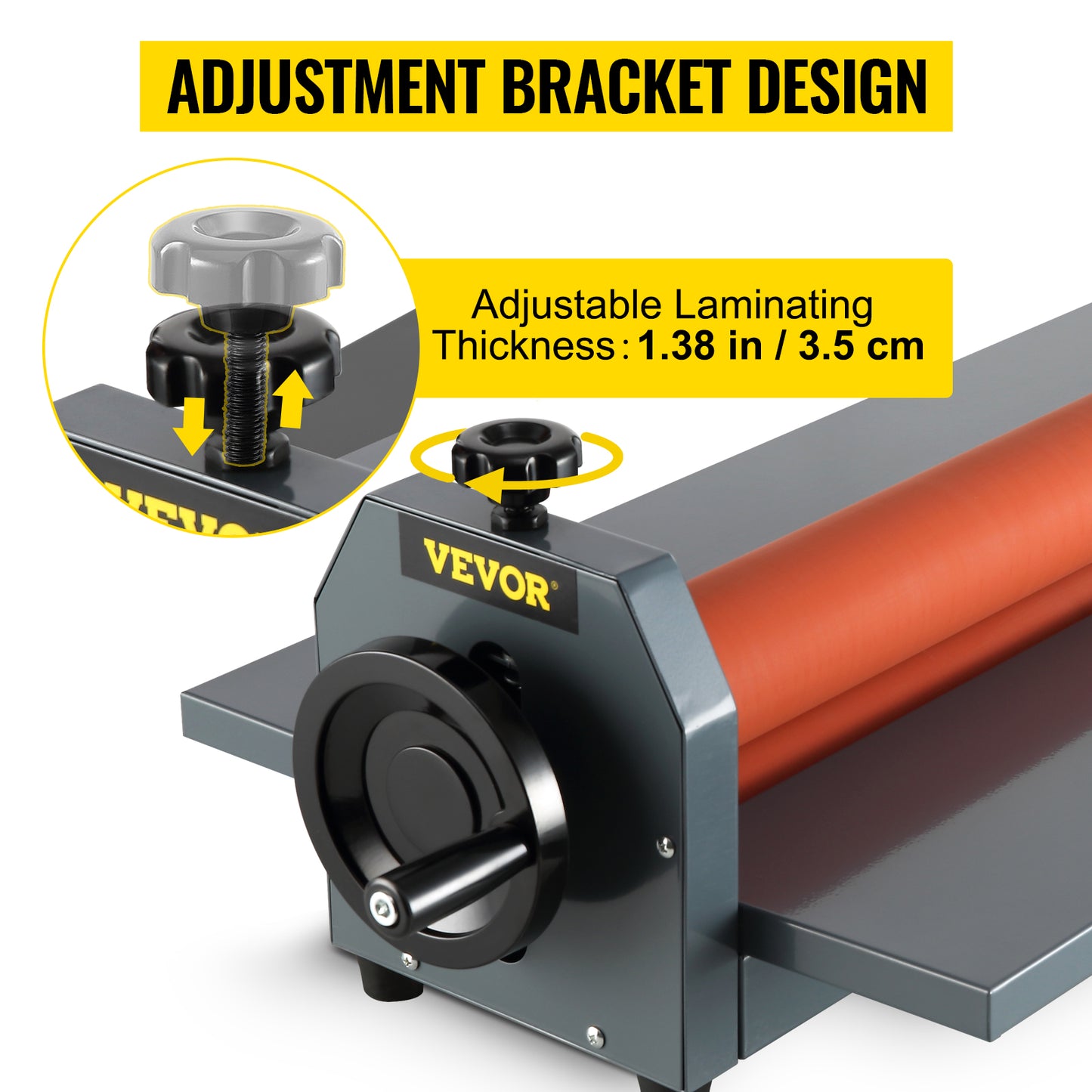 VEVOR 25.6"x1" Manual Cold Roll Laminator Machine Sheets Document Plasticizer Fits Poster Painting Photo Book Cover A3 A4 Paper