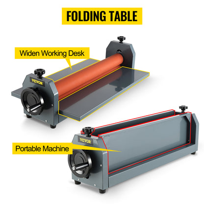 VEVOR 25.6"x1" Manual Cold Roll Laminator Machine Sheets Document Plasticizer Fits Poster Painting Photo Book Cover A3 A4 Paper