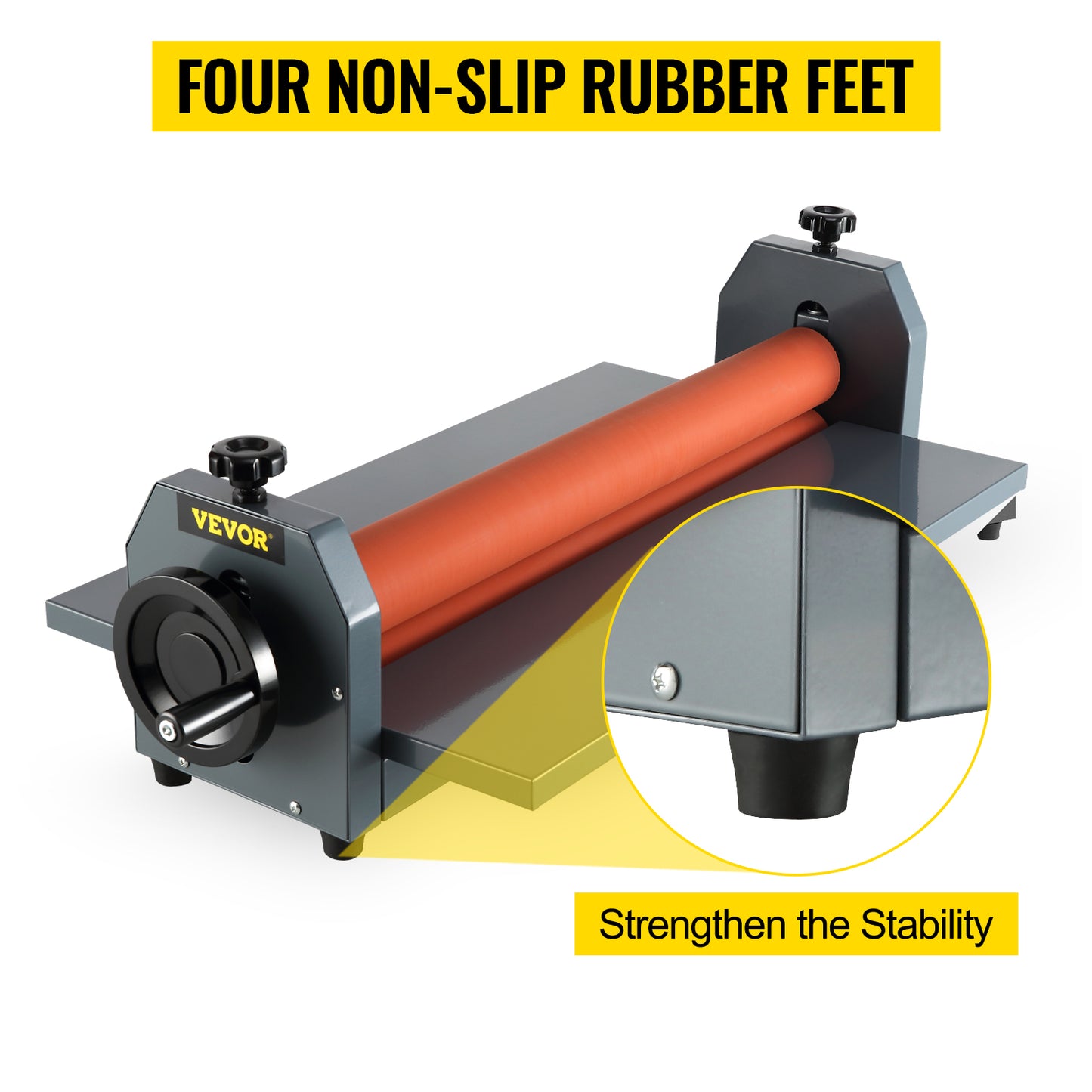 VEVOR 25.6"x1" Manual Cold Roll Laminator Machine Sheets Document Plasticizer Fits Poster Painting Photo Book Cover A3 A4 Paper