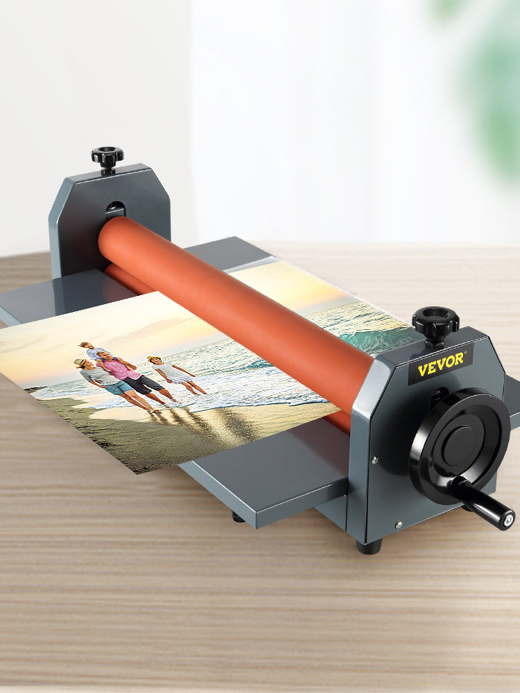 VEVOR 25.6"x1" Manual Cold Roll Laminator Machine Sheets Document Plasticizer Fits Poster Painting Photo Book Cover A3 A4 Paper